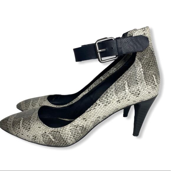 Joe’s Jeans “Ned” Snake Print Ankle Strap Heels - Picture 3 of 7